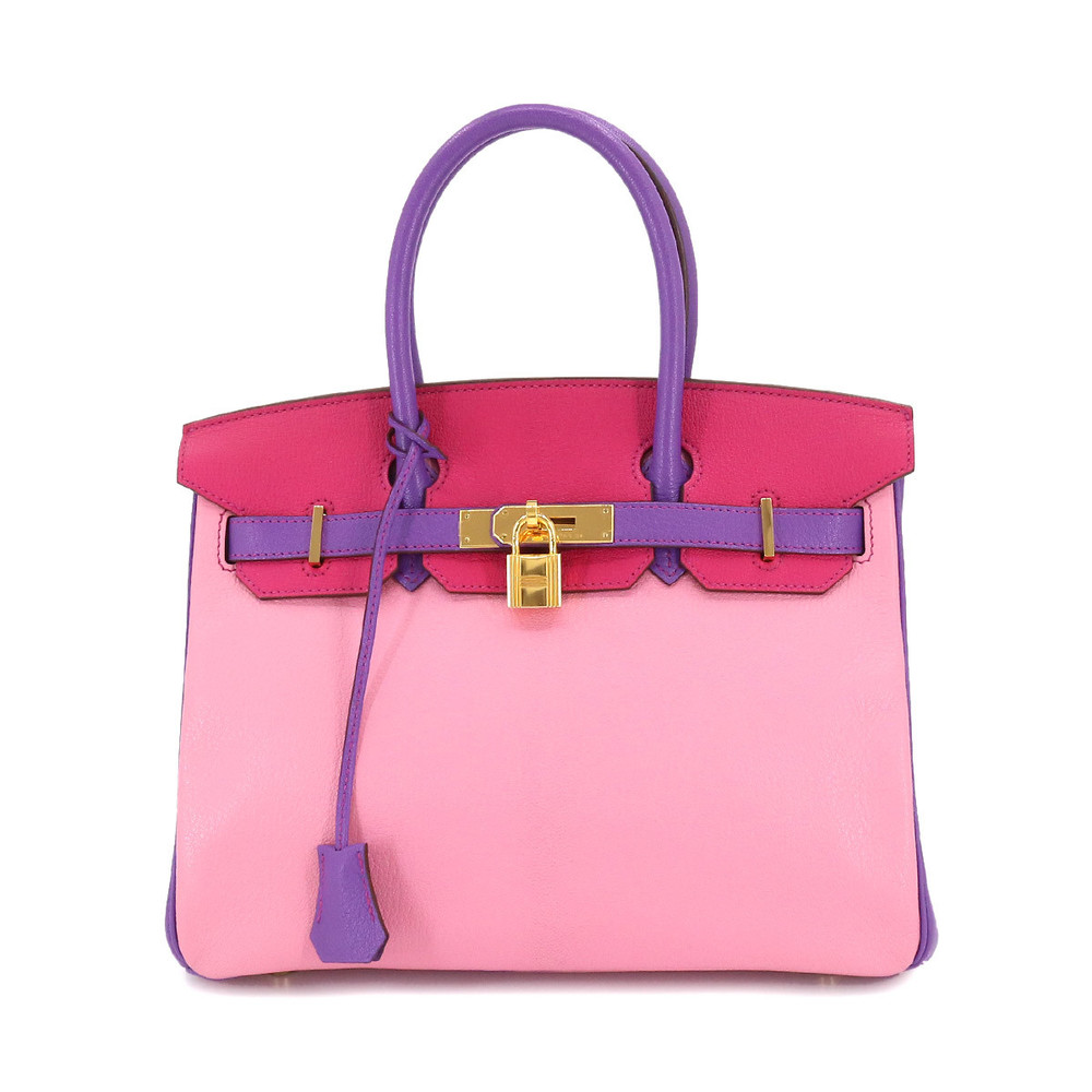 HERMES Birkin 30 Personal SPO Hand Bag Chevre Pink Rose Shocking Palm P ...