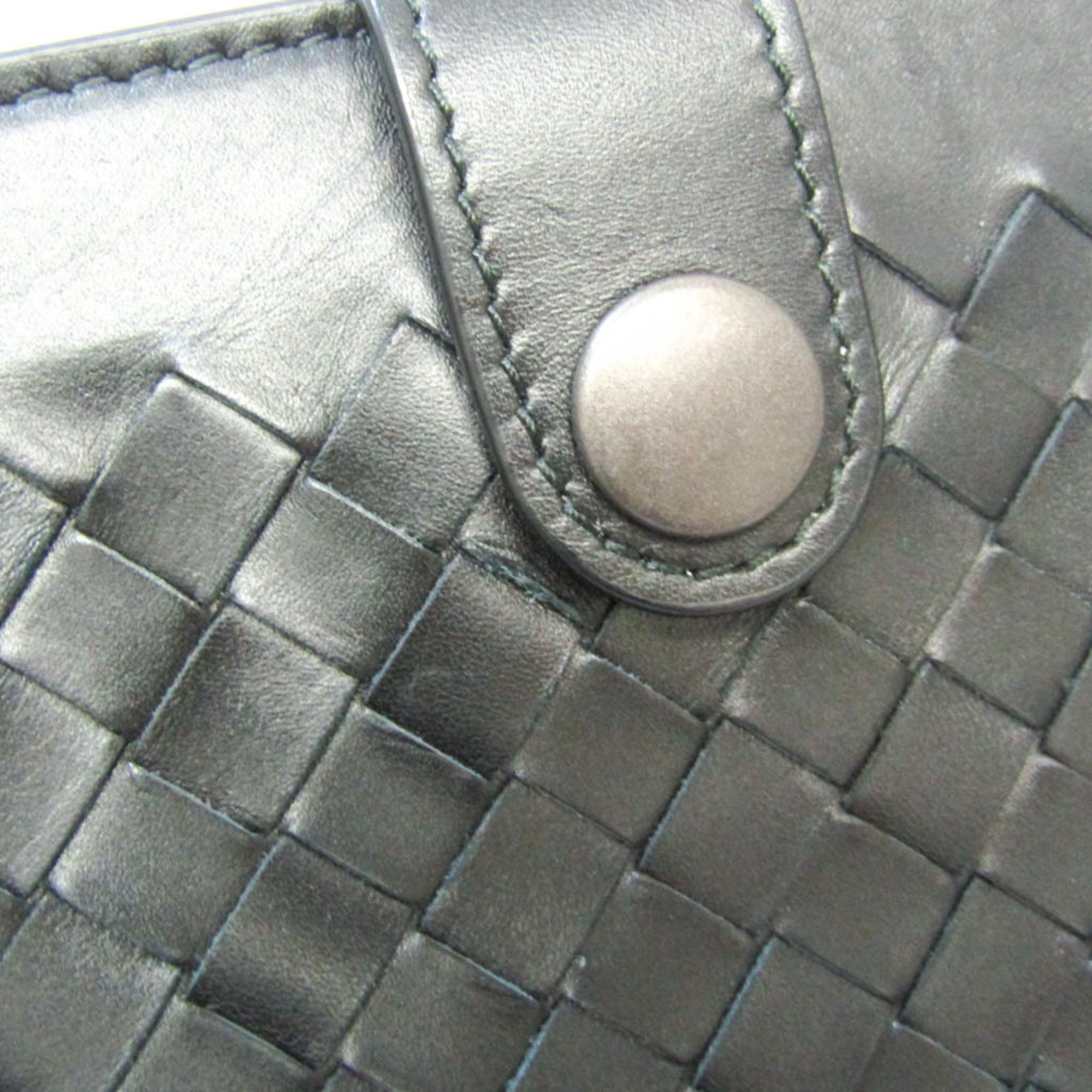 Bottega Veneta Intrecciato LEGGERRO 302652 Men's Leather Clutch Bag Black