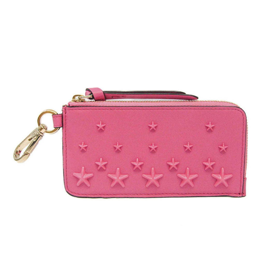 Jimmy Choo Studs Lise-z Leather Card Case Pink | eLADY Globazone