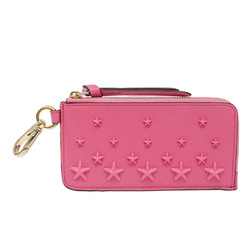 Jimmy Choo Studs Lise-z Leather Card Case Pink