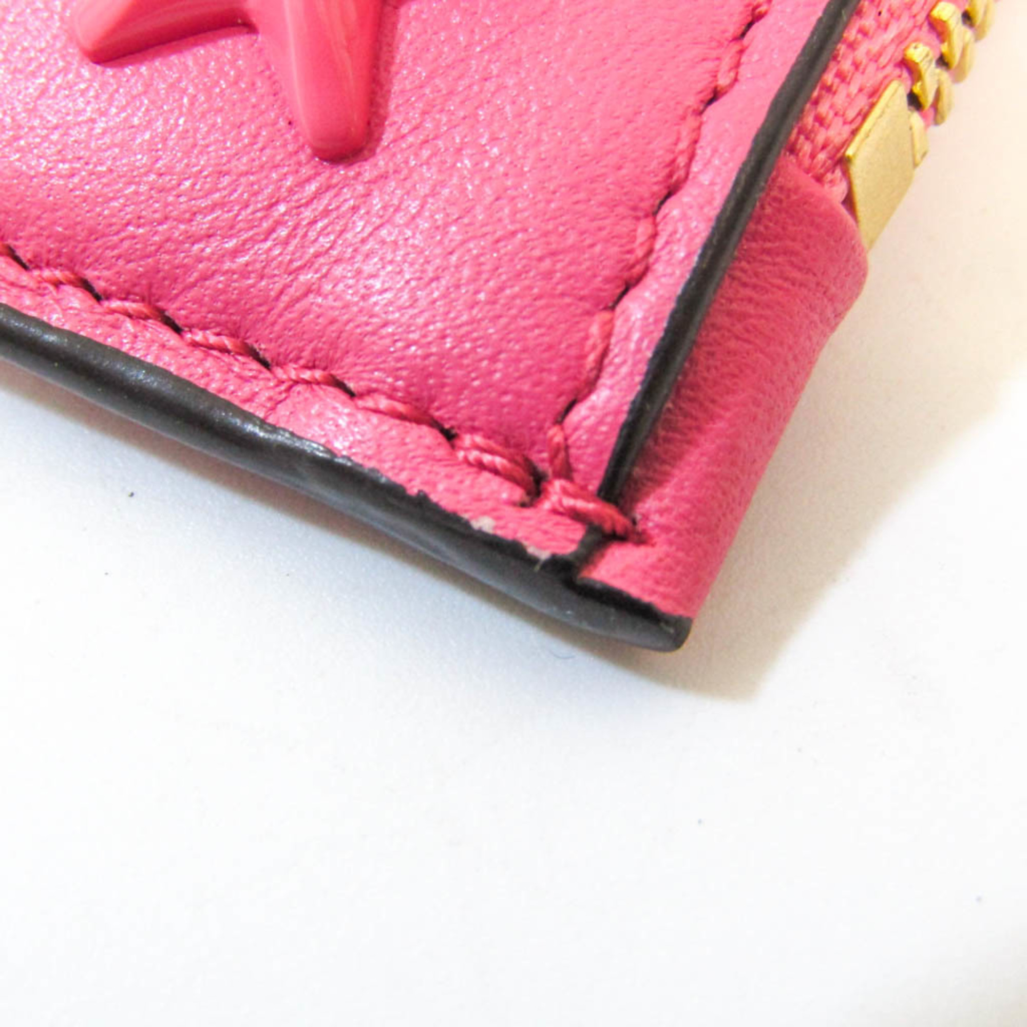 Jimmy Choo Studs Lise-z Leather Card Case Pink