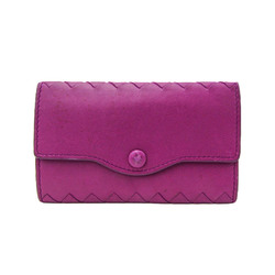 Bottega Veneta Intrecciato Women's Leather Key Case Purple