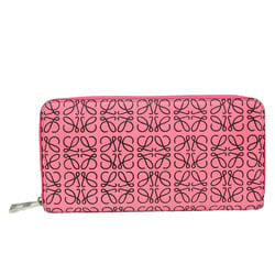 Loewe Repeat Anagram Women's Leather Long Wallet (bi-fold) Black,Pink