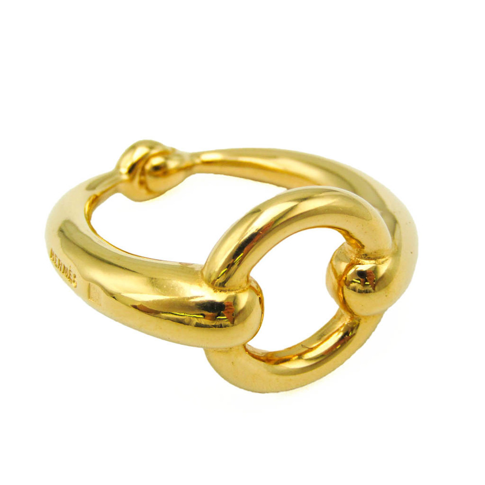 Hermes Metal Scarf Ring Gold horse bit