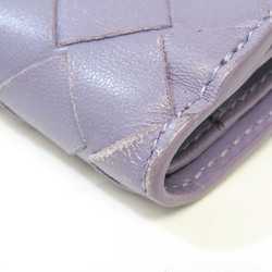 Bottega Veneta Intrecciato 608059 Women's Leather Wallet (bi-fold) Light Purple