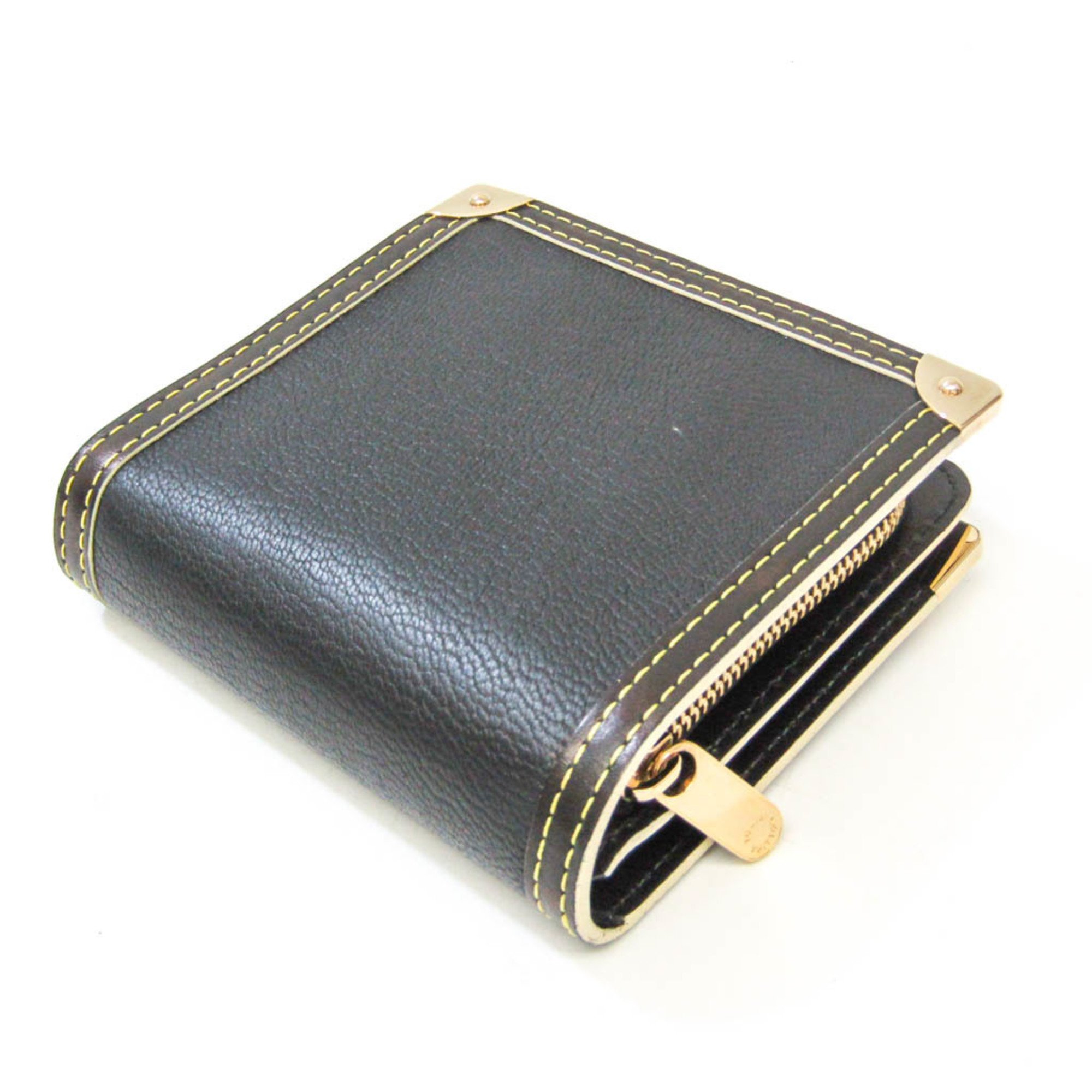 Louis Vuitton Suhali Compact Zip M91828 Women's Suhali Leather Wallet (bi-fold) Noir