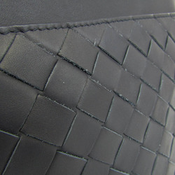 Bottega Veneta Intrecciato Men's Leather Clutch Bag Dark Navy