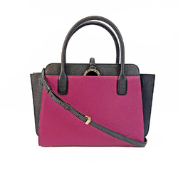 Bvlgari 281553 Women's Leather Handbag,Shoulder Bag Black,Light Purple