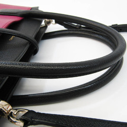 Bvlgari 281553 Women's Leather Handbag,Shoulder Bag Black,Light Purple