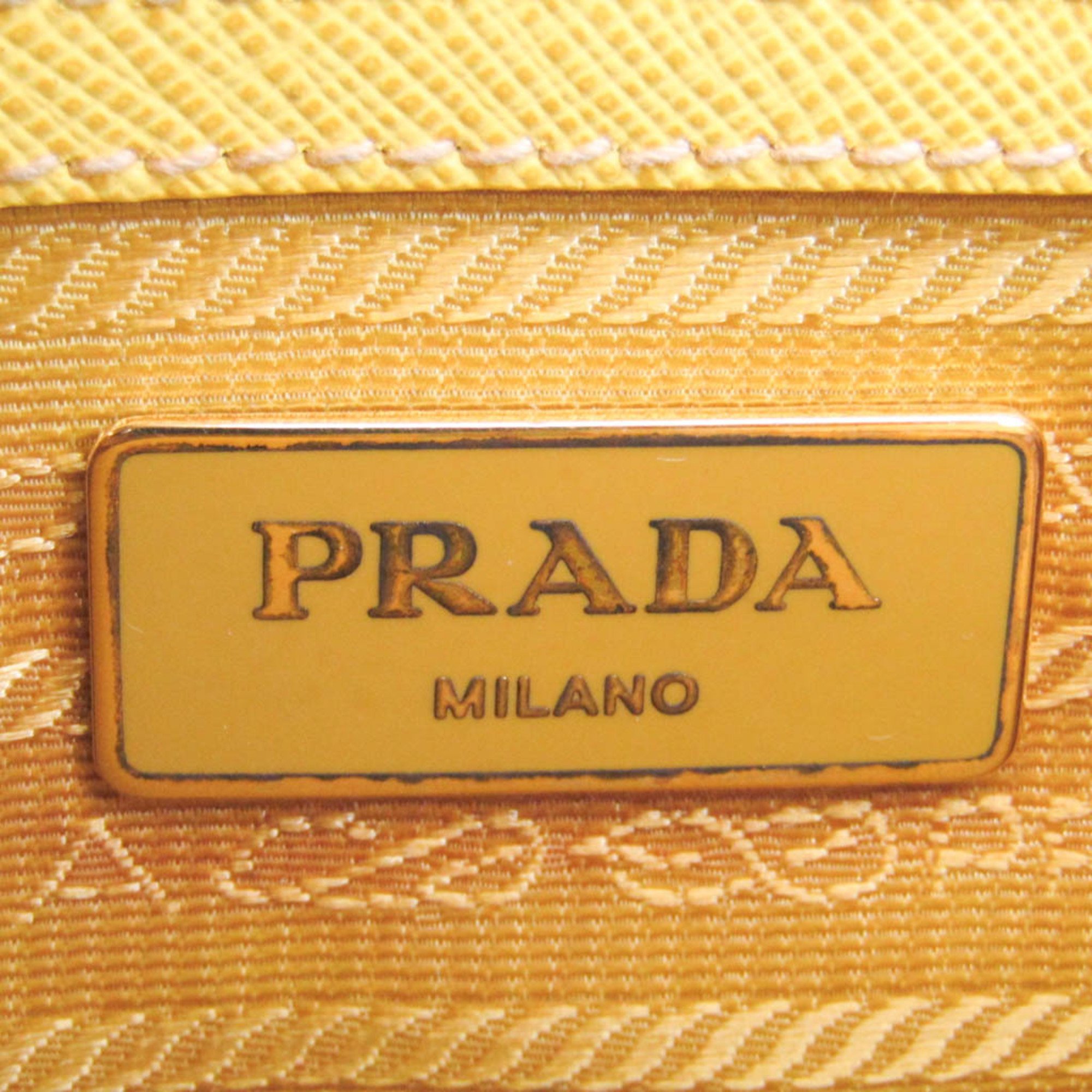 Prada BN2896 Women's Saffiano Lux Handbag,Shoulder Bag Yellow