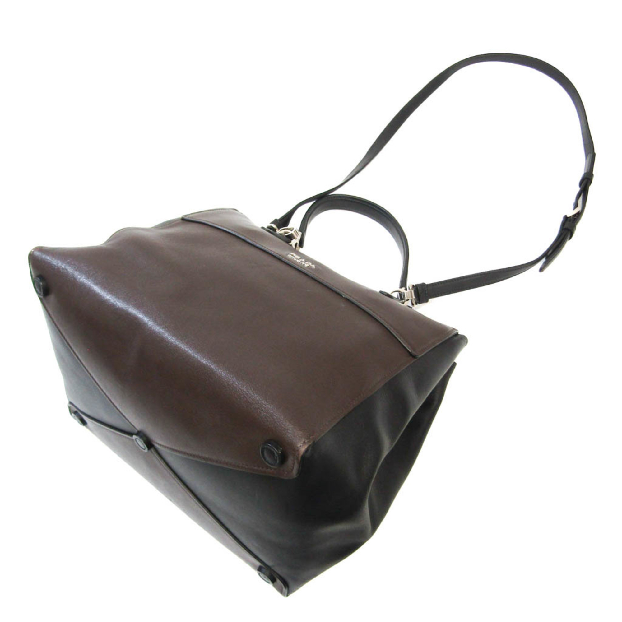 Prada BN2825 Women's Leather Handbag,Shoulder Bag Black,Dark Brown