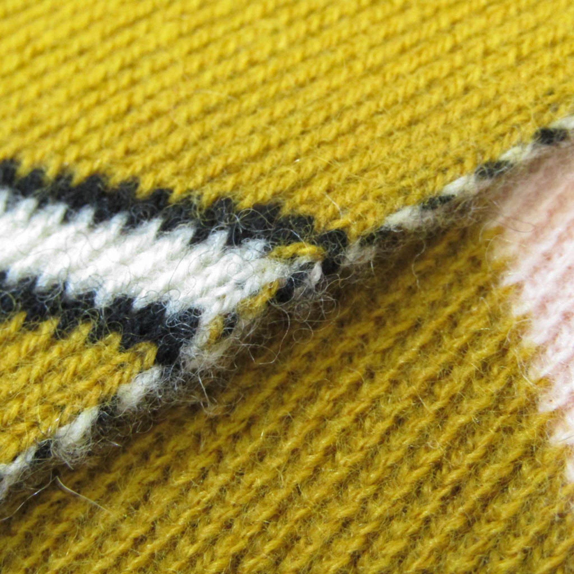 Burberry KNITTED STRIPE TIPPET Muffler 407535 Women's Wool Cashmere Stole Light Pink,Off-white,Mustard