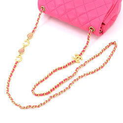CHANEL Mini Matelasse Chain Shoulder Bag Leather Pink AS3489 Heart Gold Hardware