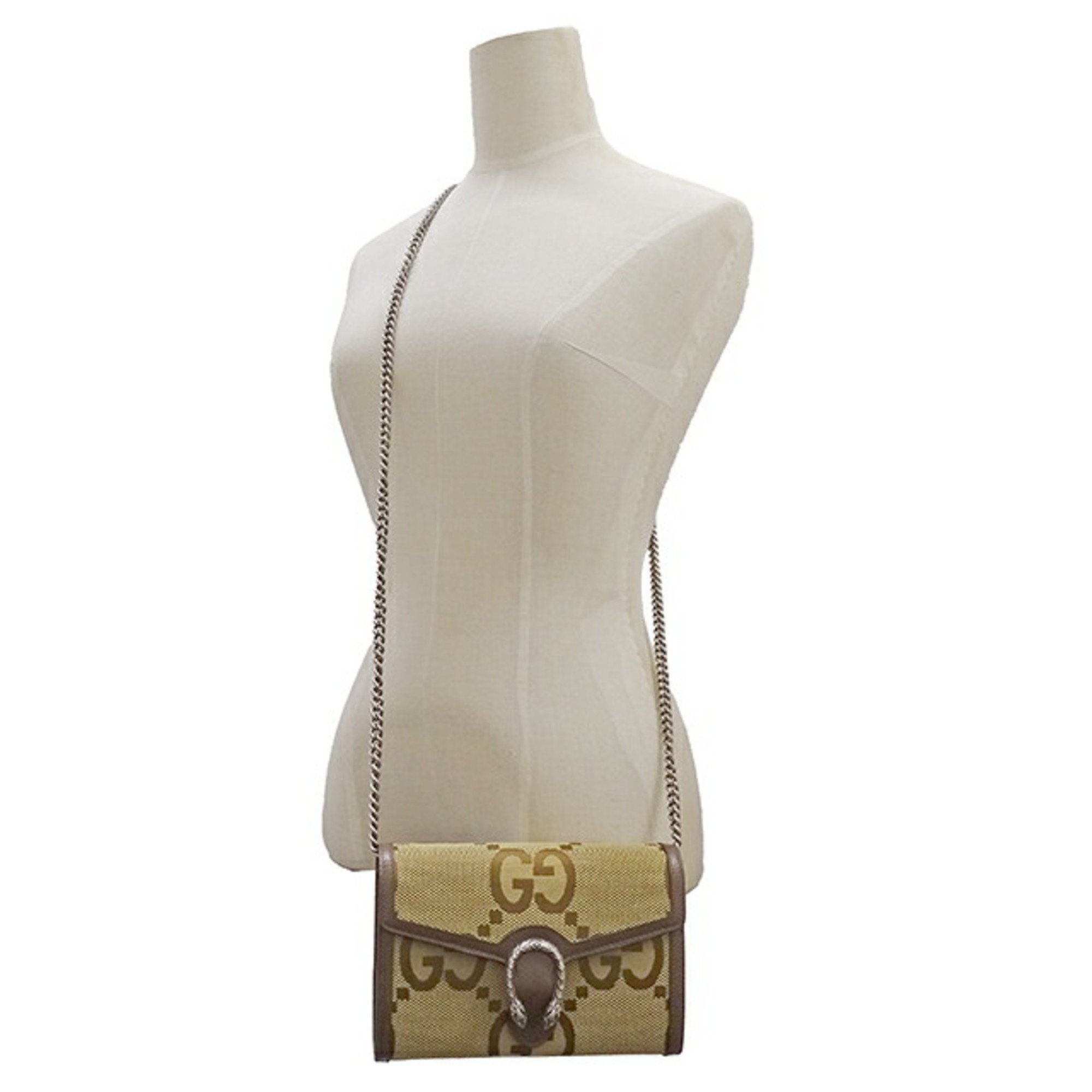 GUCCI Bag Women's Shoulder Jumbo GG Dionysus Brown 401231 Chain