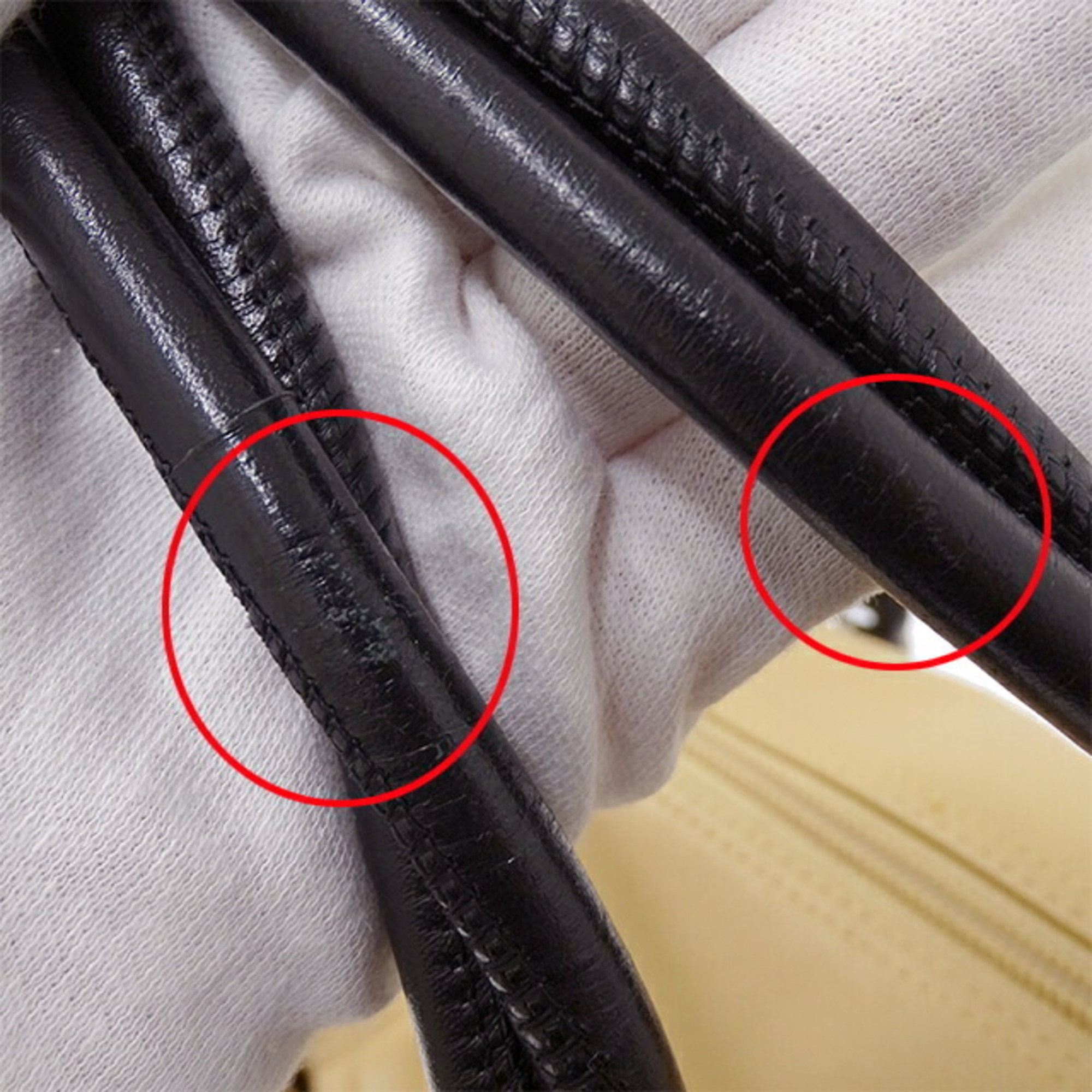 CHANEL Bag Cambon Women's Handbag Lambskin Beige Black