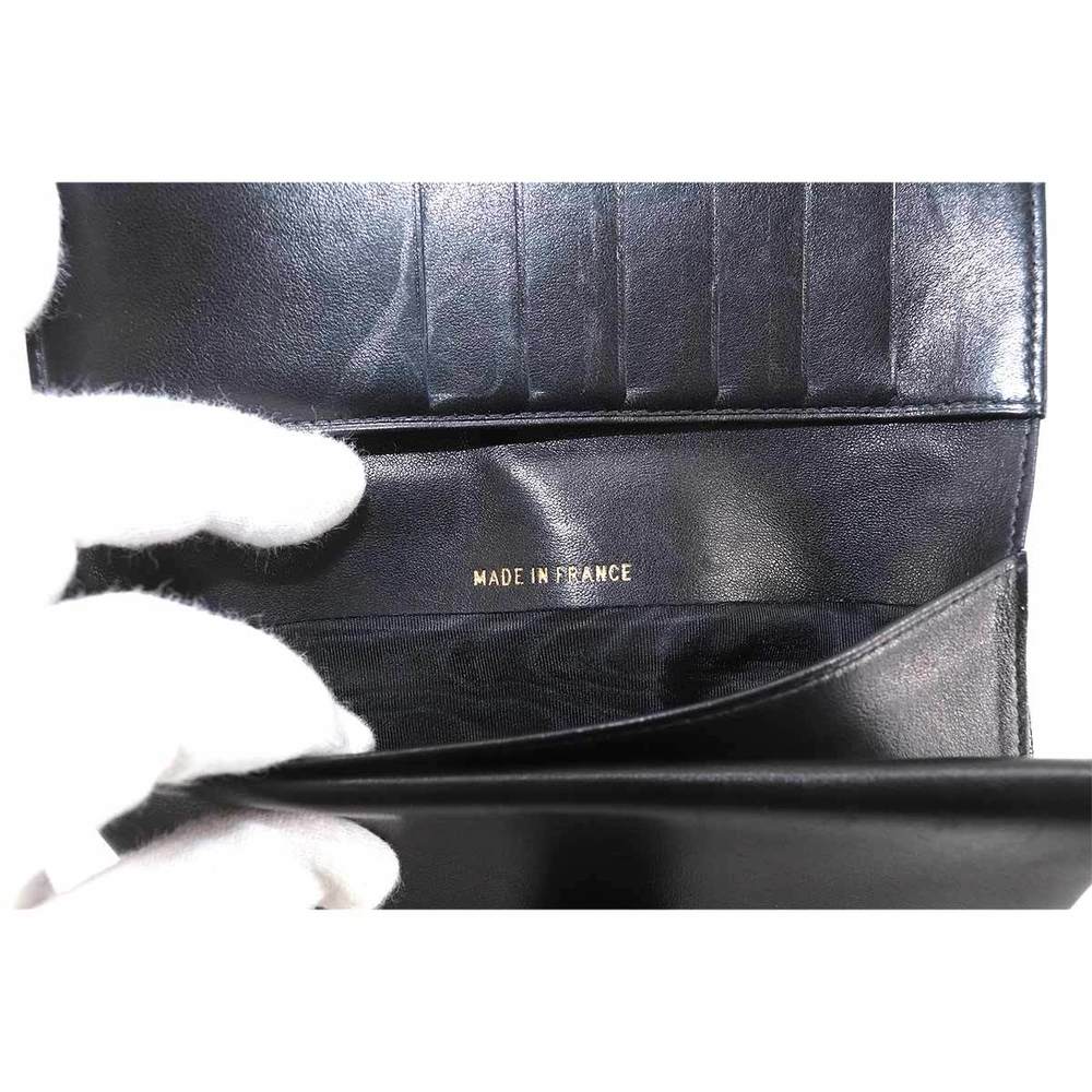 CHANEL Caviar Skin Bifold Long Wallet Clasp Leather Black A13498 Coco Mark  Vintage
