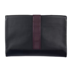 HERMES City Slide Clutch Bag Taurillon Cristobal Black Purple Silver Hardware Second D Engraved