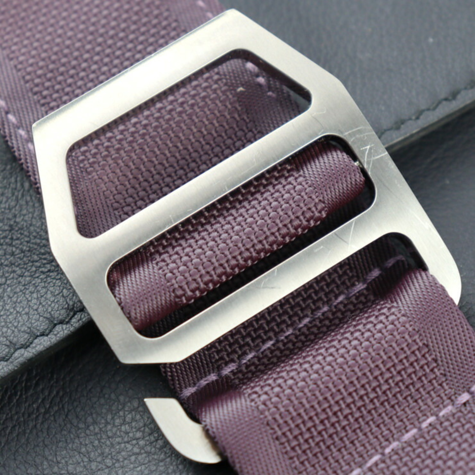HERMES City Slide Clutch Bag Taurillon Cristobal Black Purple Silver Hardware Second D Engraved