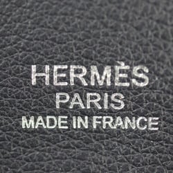 HERMES City Slide Clutch Bag Taurillon Cristobal Black Purple Silver Hardware Second D Engraved