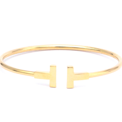 Tiffany T-wire Bracelet Pink Gold (18K) No Stone Bangle Pink Gold