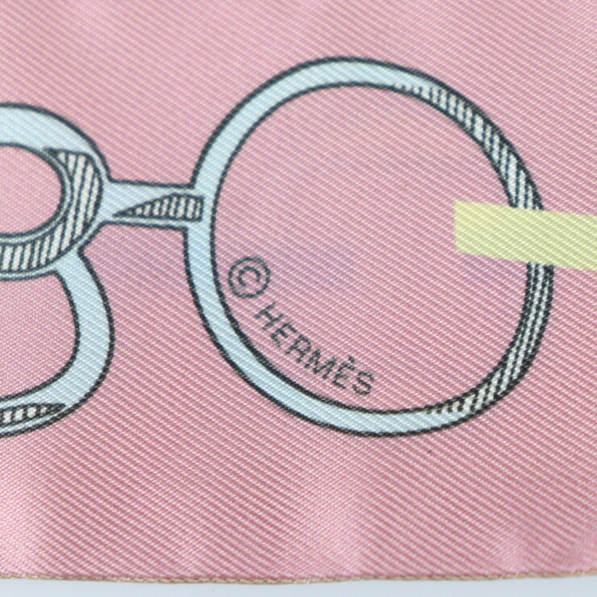 HERMES DOLEBOUCLES Dore Buckle Scarf 063951S Silk Pink Multicolor Twilly 2023SS Ribbon