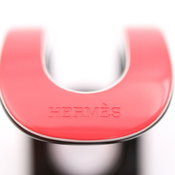 HERMES Variation Bangle Size S Lacquer Wood Pink Black Cuff Bracelet