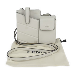FENDI shoulder bag 8BS026 leather ivory mini phone