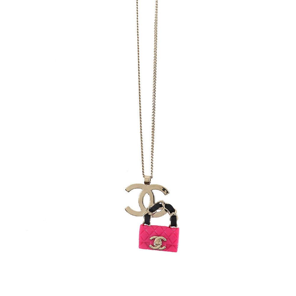 CHANEL Cocomark Matelasse Bag Charm Necklace Pink Gold B23C ABA013  Accessories | eLADY Globazone