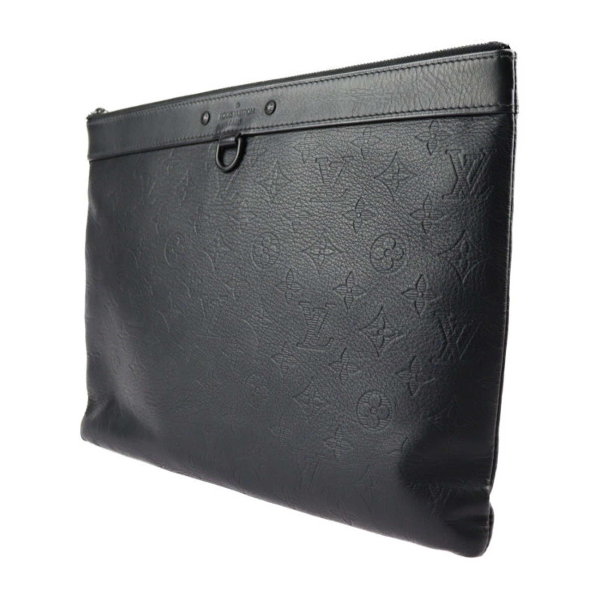 LOUIS VUITTON Louis Vuitton Pochette Discovery Second Bag M62903 Monogram Shadow Black Clutch Pouch