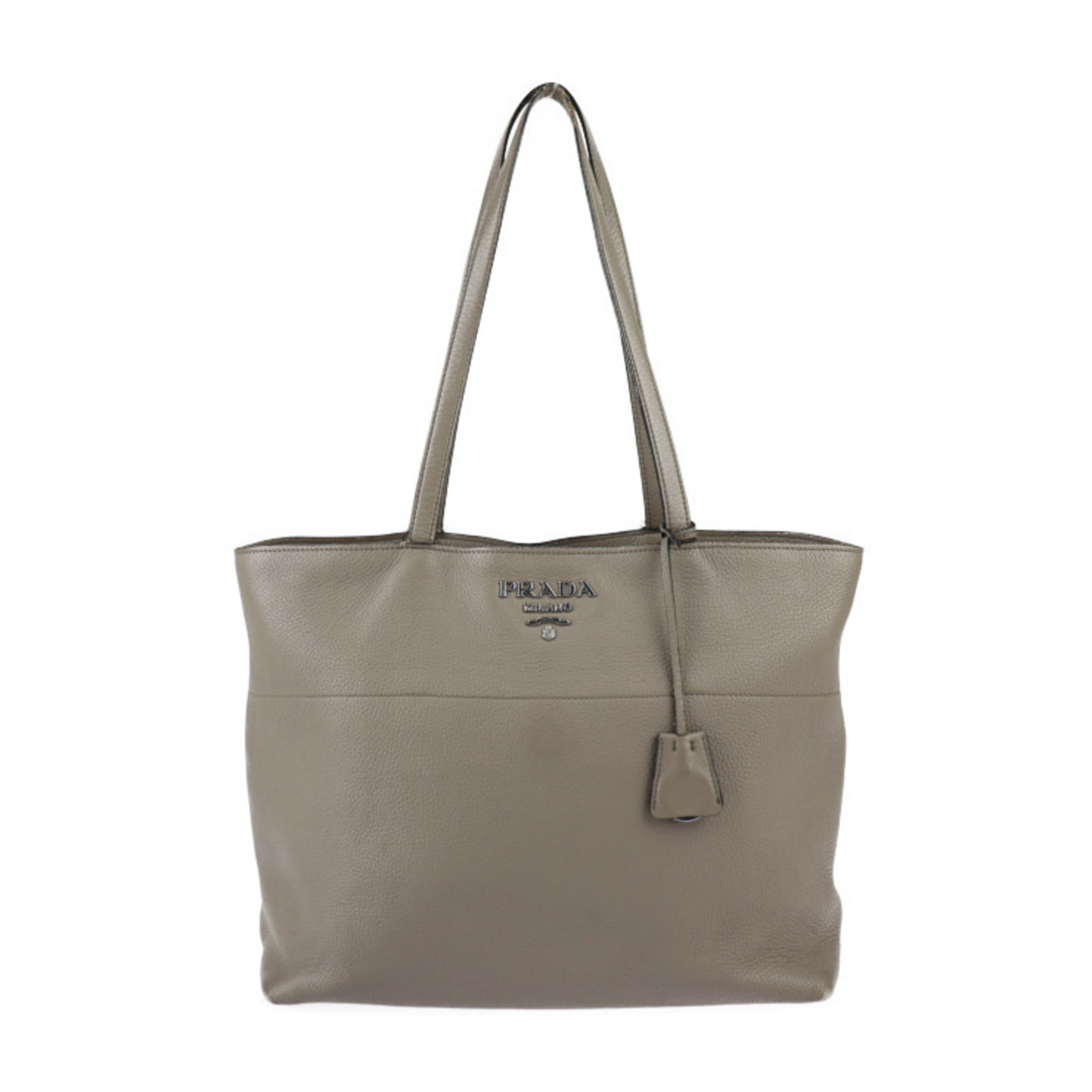 PRADA Prada tote bag 1BG203 ARGILLA gray silver metal fittings Vitello Phoenix shoulder semi-shoulder