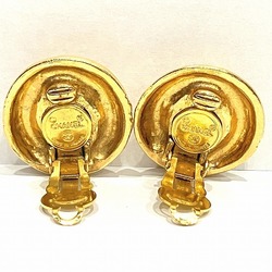CHANEL Gold Round Vintage Brand Accessories Earrings Ladies