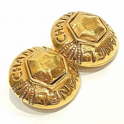 CHANEL Gold Round Vintage Brand Accessories Earrings Ladies