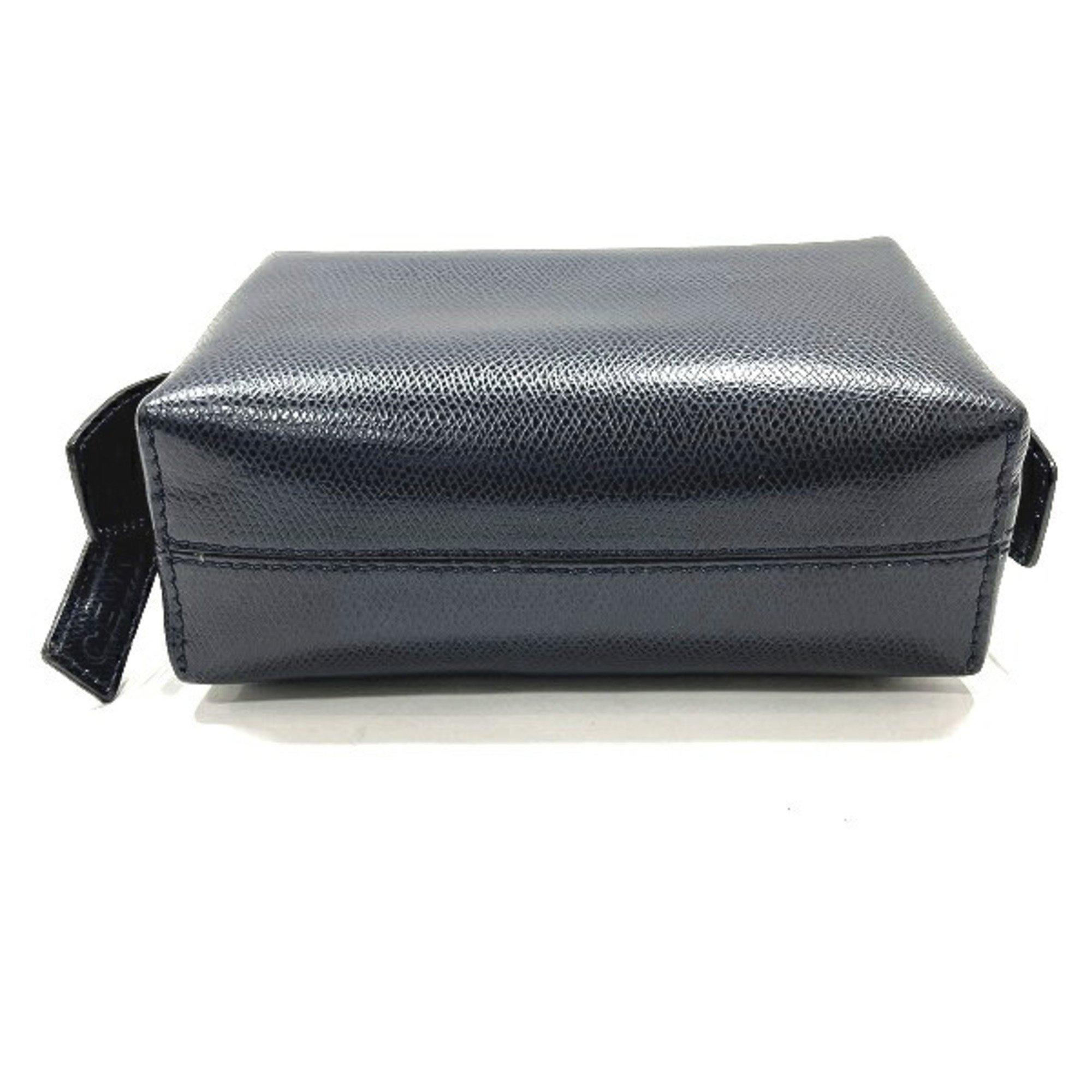 CELINE Leather Navy Brand Accessories Pouch Women's Bag