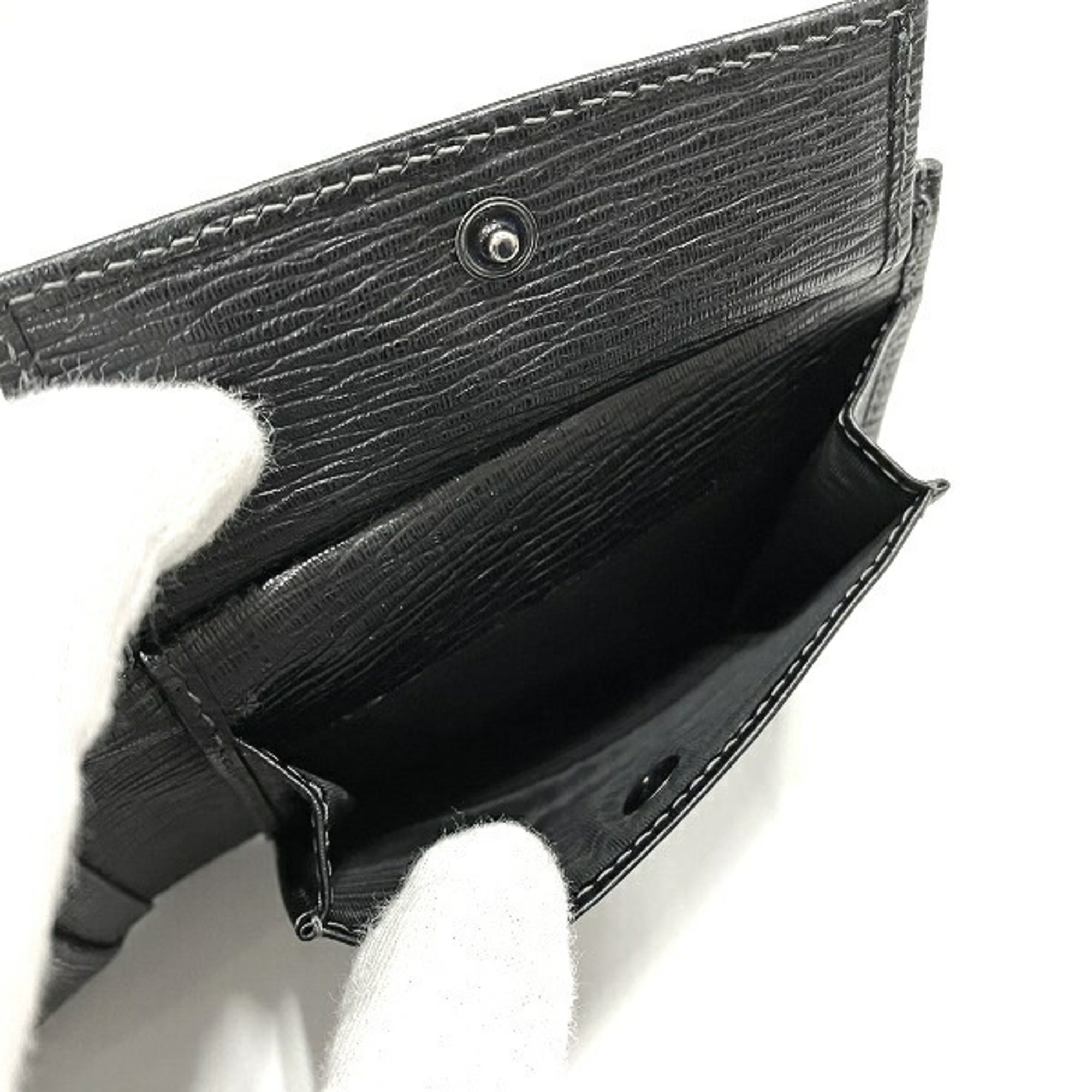 Salvatore Ferragamo Ferragamo 7070 Leather Black Wallet Bifold Unisex