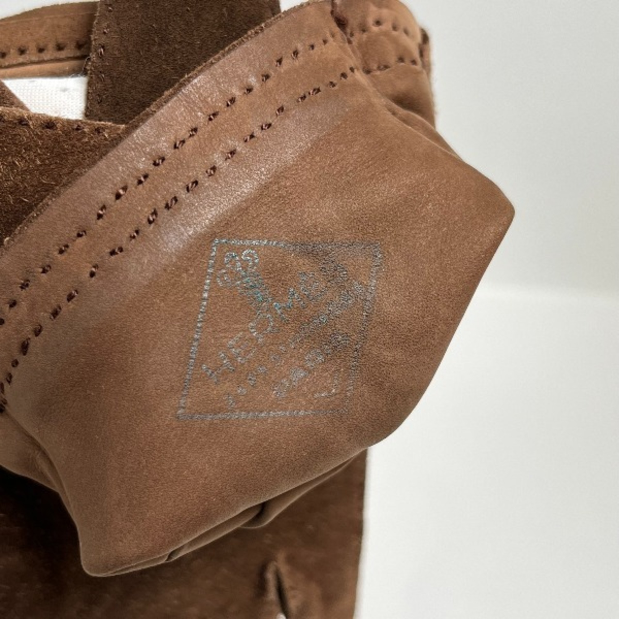 HERMES Suede Hermes Dark Brown Gloves