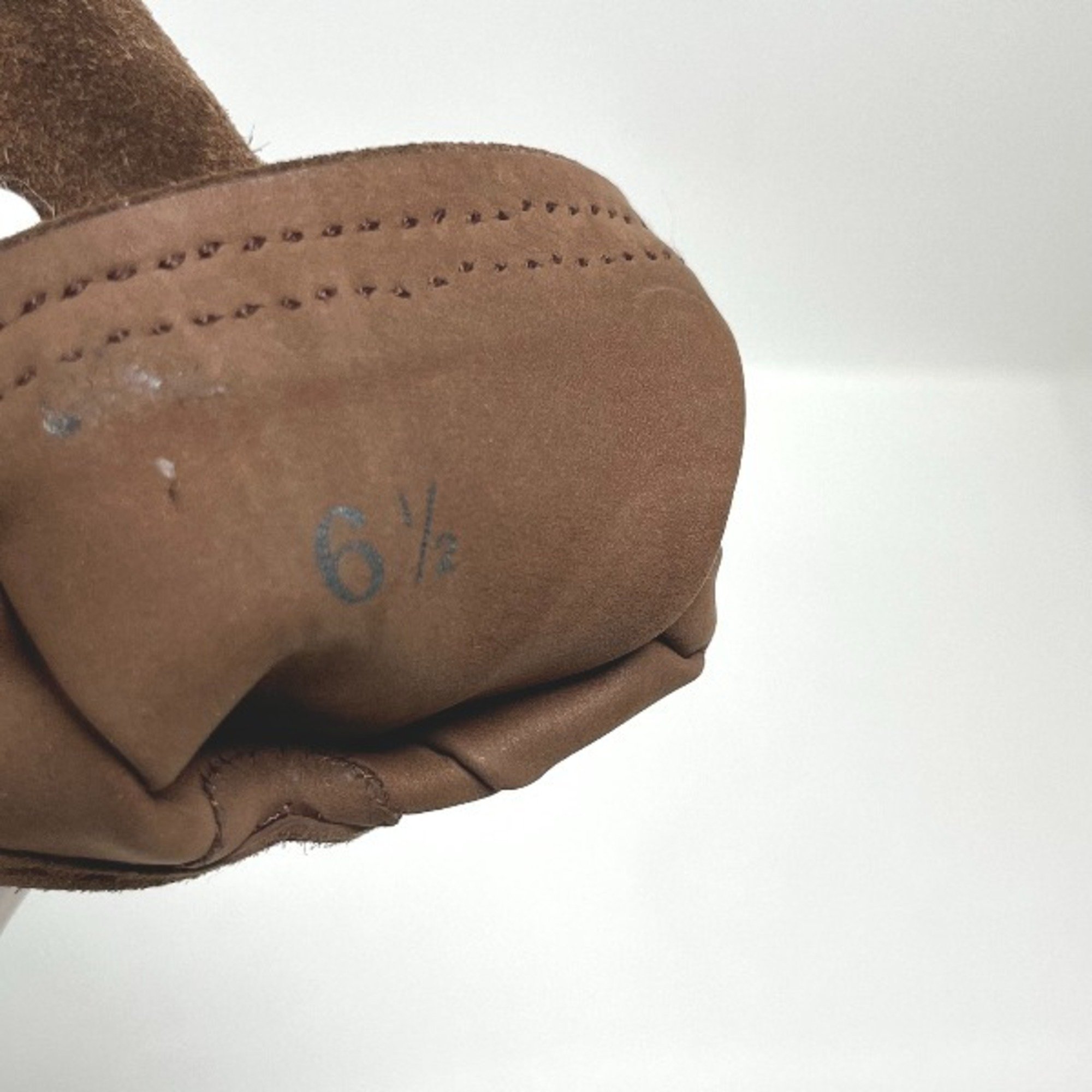 HERMES Suede Hermes Dark Brown Gloves