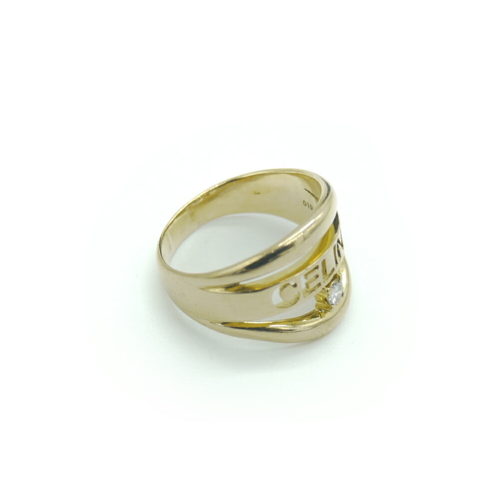 CELINE K18 Diamond Design Ring 18K Gold No. 16