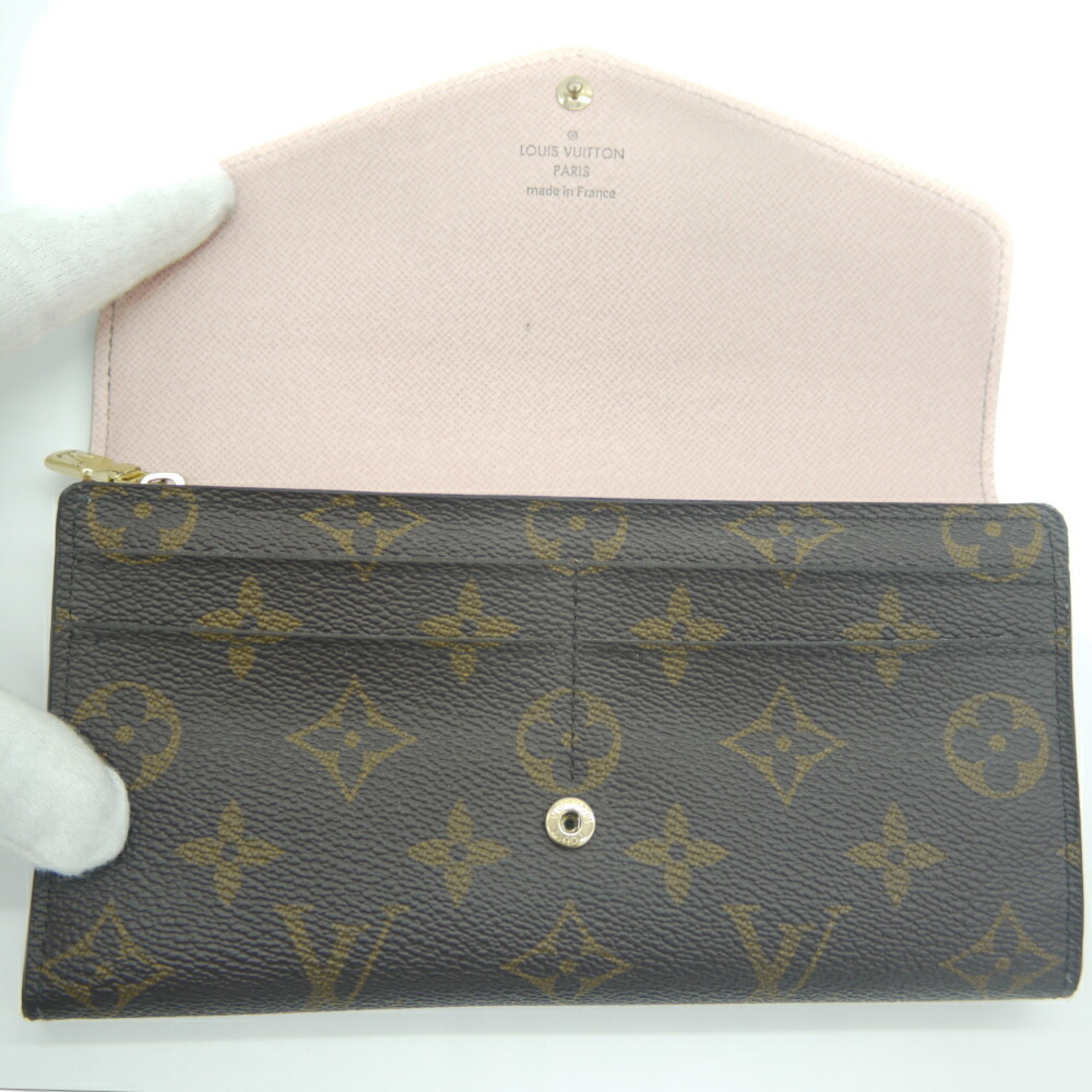 LOUIS VUITTON Long Wallet Portefeuille Sarah Monogram Rose Ballerine M62235