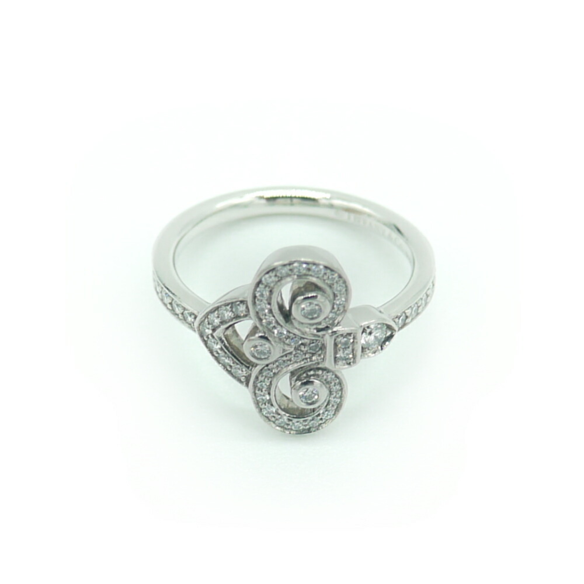 TIFFANY & Co. Tiffany Fleur de Lis Ring Pt950 Platinum Diamond No. 9