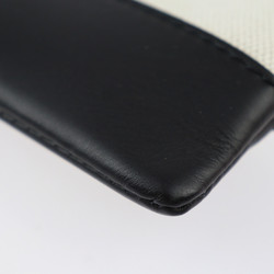 BALENCIAGA Second Bag 373834 Canvas Leather Natural Black Silver Hardware Clutch Pouch