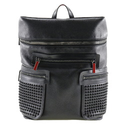 Christian Louboutin Spike Studs Backpack/Daypack Apolbi 1165002 Calf Made in Italy Black Shoulder Handbag 2way A4 Double Zipper studs Men's