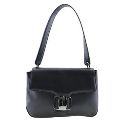 Salvatore Ferragamo One Shoulder Bag Vara 21.7643 Calf Made in Italy Black A5 Magnet Type Belt Ladies