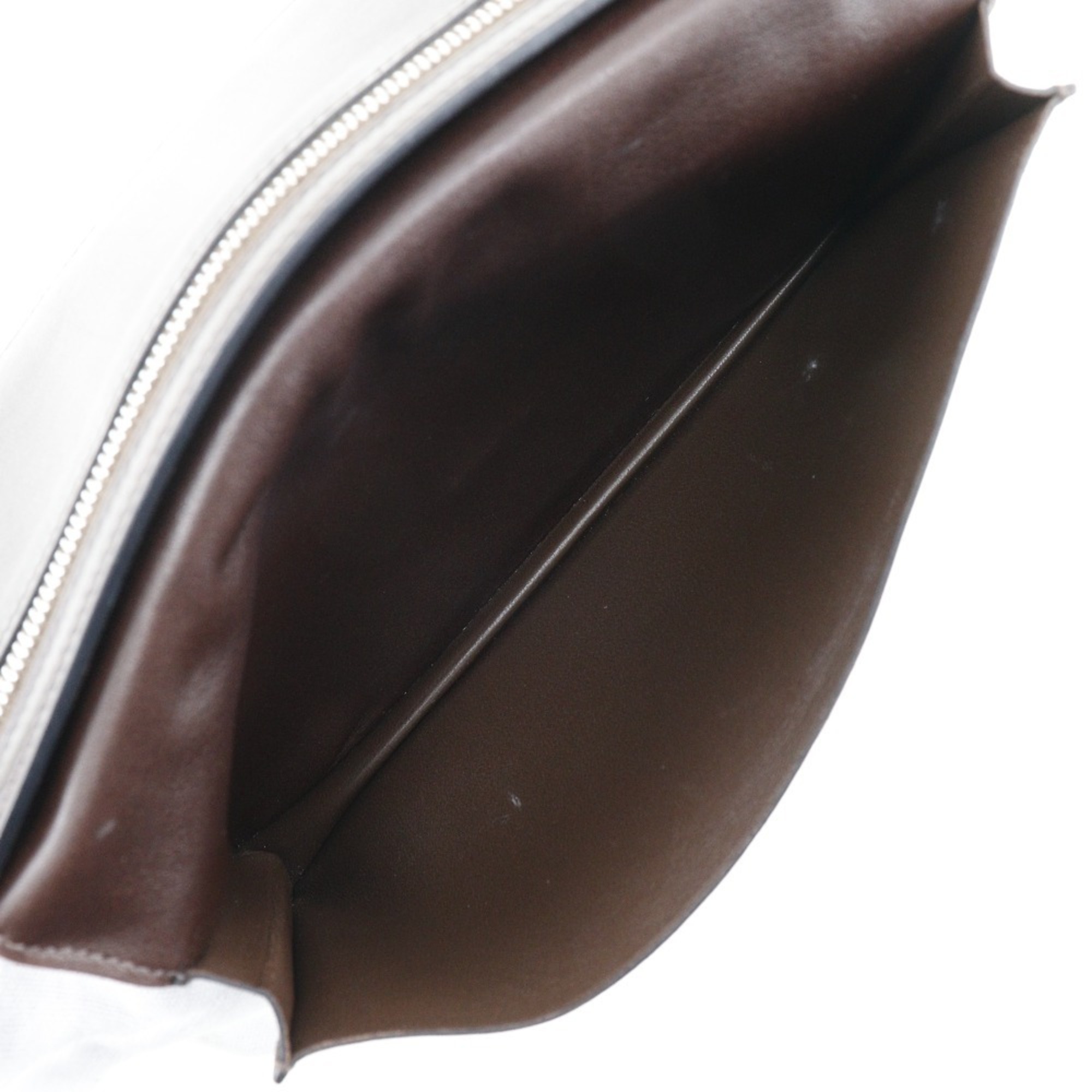 HERMES Bane Souffle Long Wallet Box Calf Made in France 2016 Dark Brown X Belt Hardware Unisex