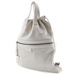 Bottega Veneta BOTTEGAVENETA Leggero Backpack/Daypack 567222 Calf Made in Italy Ivory Shoulder Handbag 2way Drawstring Unisex