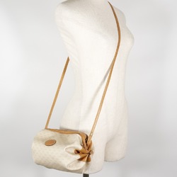GUCCI Old Gucci Shoulder Bag 077-115-5770 PVC Coated Canvas Made in Italy Beige Crossbody Zipper Women's