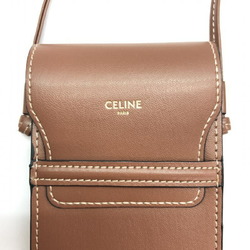 CELINE Mobile pouch with flap leather brown