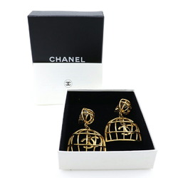 CHANEL Bird Cage Earrings Gold Plated Made in France 1993 93P Women's