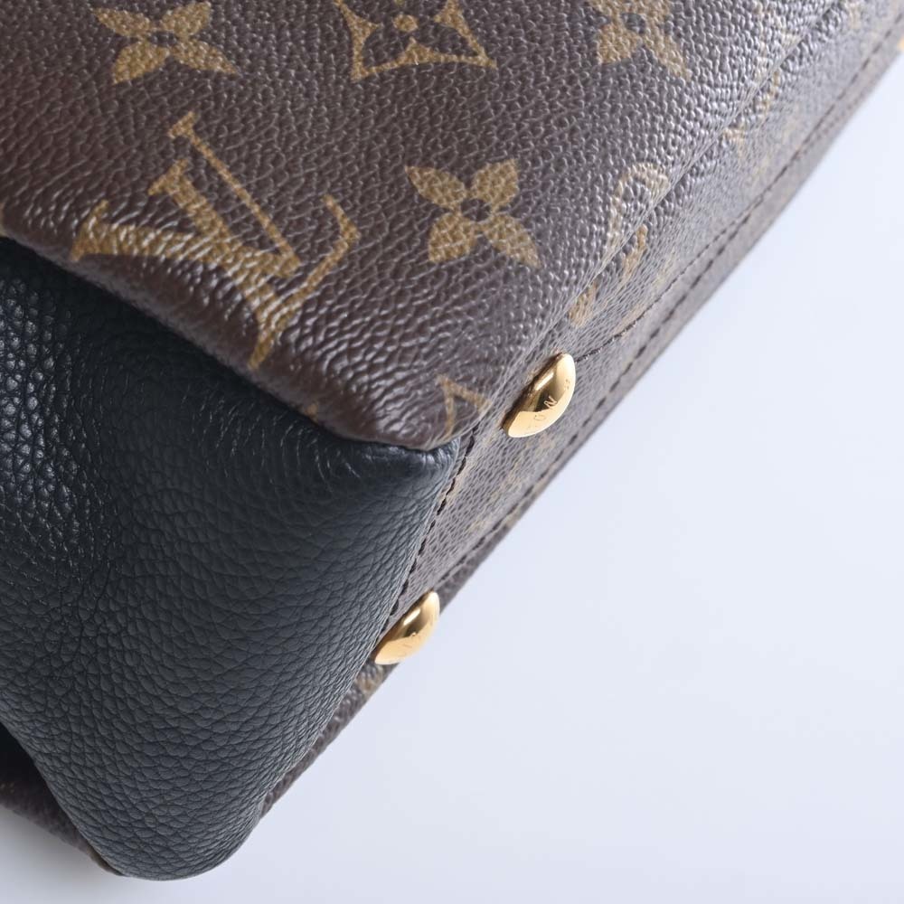 LOUIS VUITTON Monogram Pallas BB Handbag M42960 Brown/Black Ladies