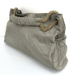 CHANEL chain tote bag gray