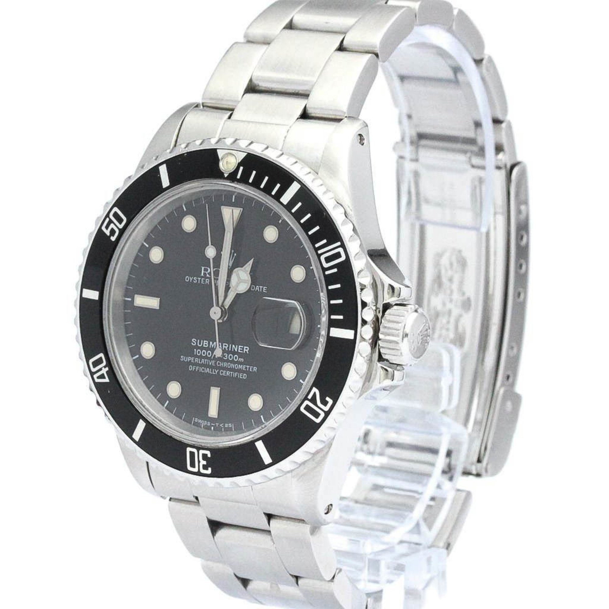 Polished ROLEX Submariner Triple Zero Steel Automatic Mens Watch 168000 BF563983